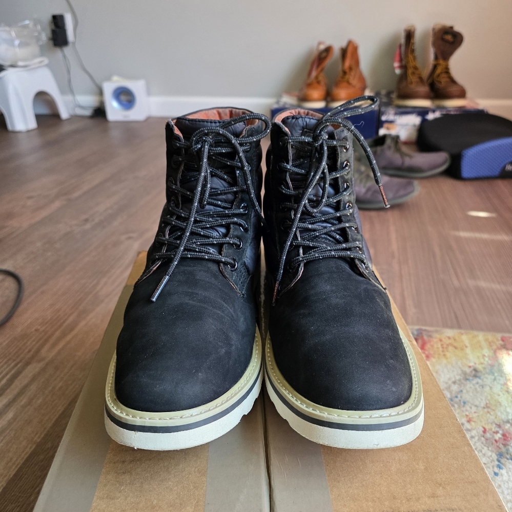 Hawke & Co Hunter High Top Leather Shoes Boots Black Lace Up Men's Size 10